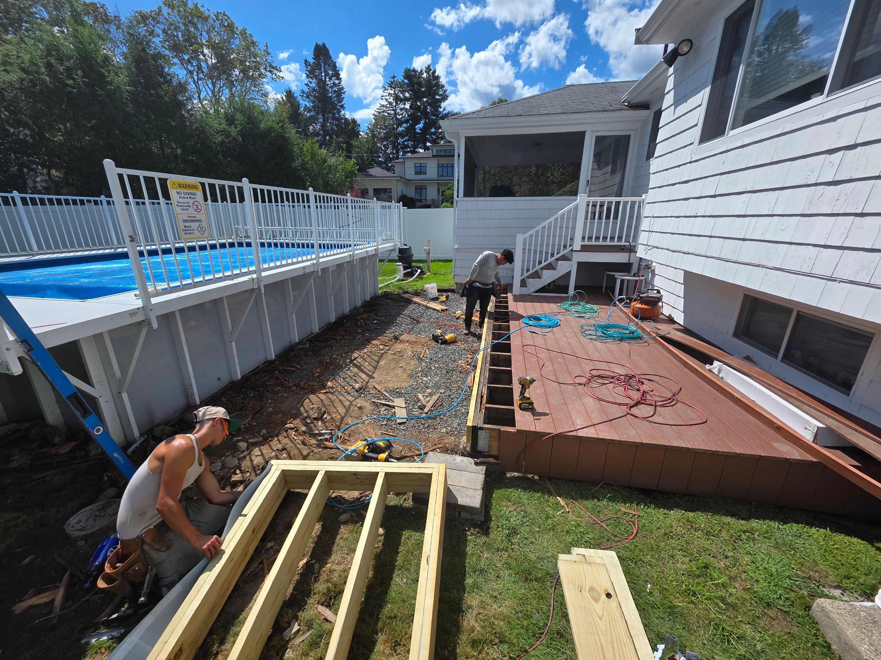 Construction in progress - Partial Deck Rebuild & Pool Stairs